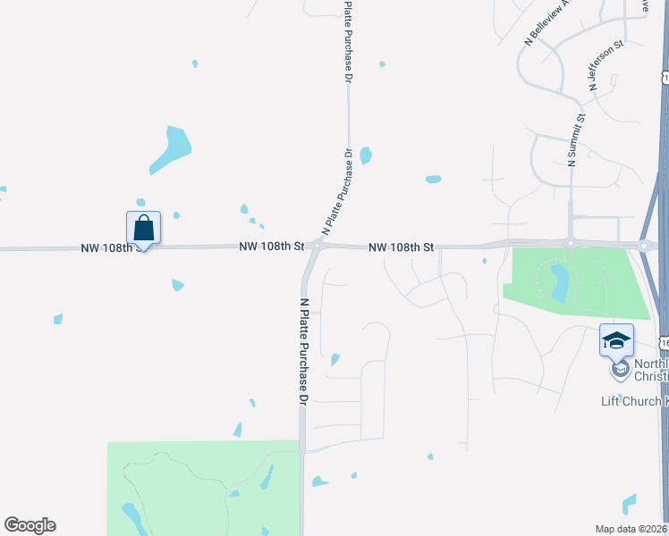 map of restaurants, bars, coffee shops, grocery stores, and more near 1459-1765 Shoal Creek Parkway in Kansas City