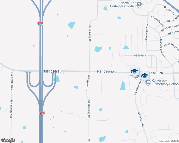 map of restaurants, bars, coffee shops, grocery stores, and more near 10800 Northeast Reinking Road in Kansas City