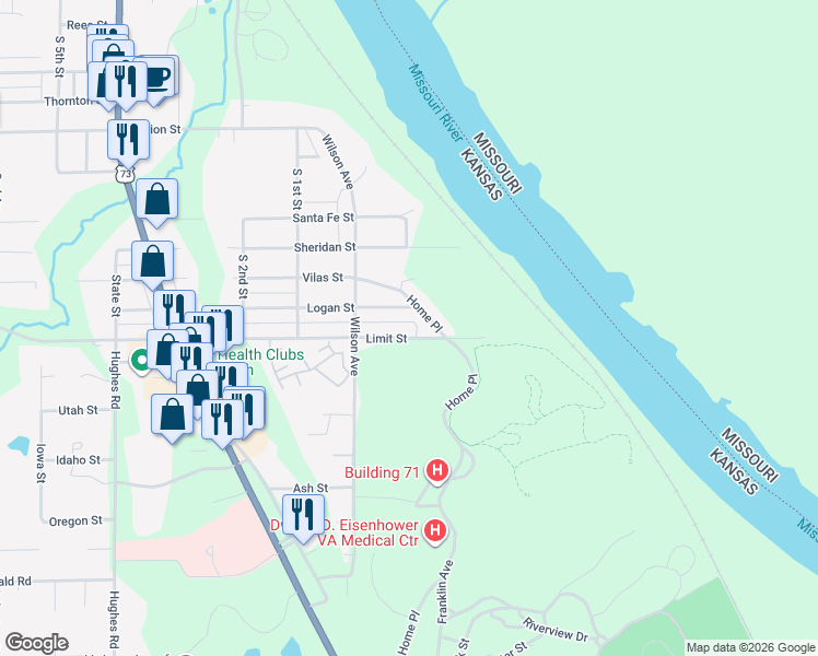 map of restaurants, bars, coffee shops, grocery stores, and more near 25 Logan Street in Leavenworth