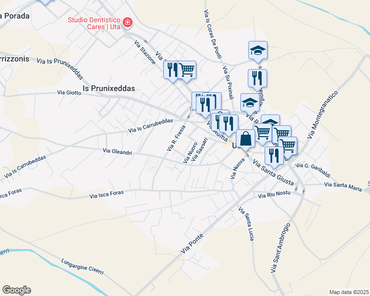 map of restaurants, bars, coffee shops, grocery stores, and more near 10 Via Iglesias in Uta