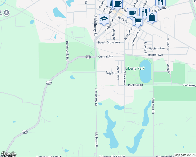 map of restaurants, bars, coffee shops, grocery stores, and more near 672 South Mulberry Street in Batesville