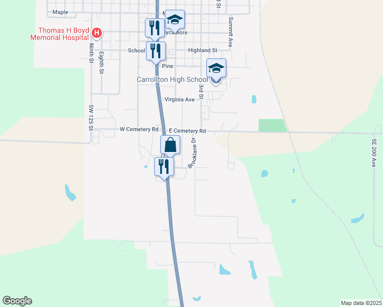 map of restaurants, bars, coffee shops, grocery stores, and more near 1217-1251 Brooklane Dr in Carrollton