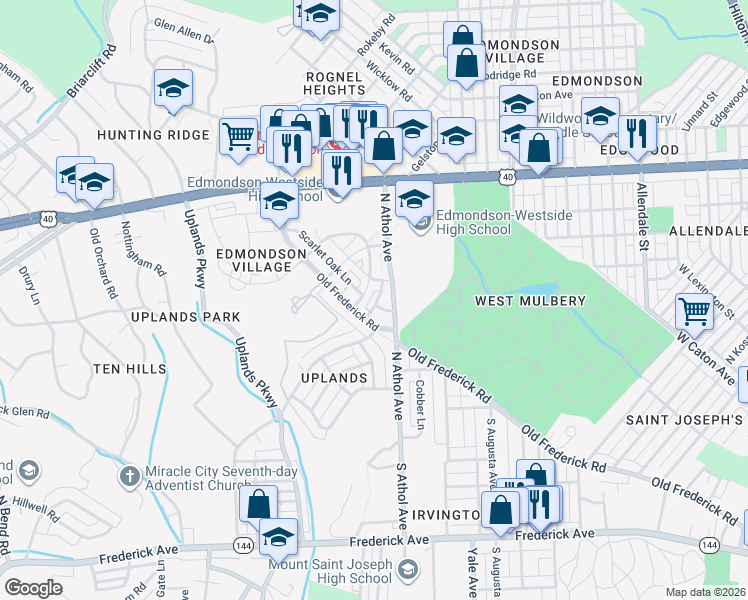map of restaurants, bars, coffee shops, grocery stores, and more near 312 Camillia Place in Baltimore