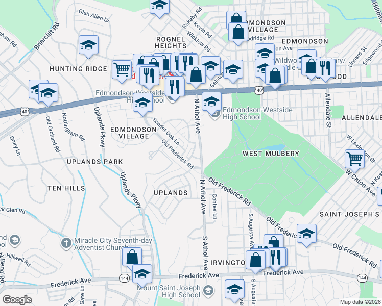 map of restaurants, bars, coffee shops, grocery stores, and more near 312 Camillia Place in Baltimore