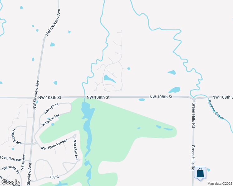 map of restaurants, bars, coffee shops, grocery stores, and more near 5515 Northwest 108th Terrace in Kansas City