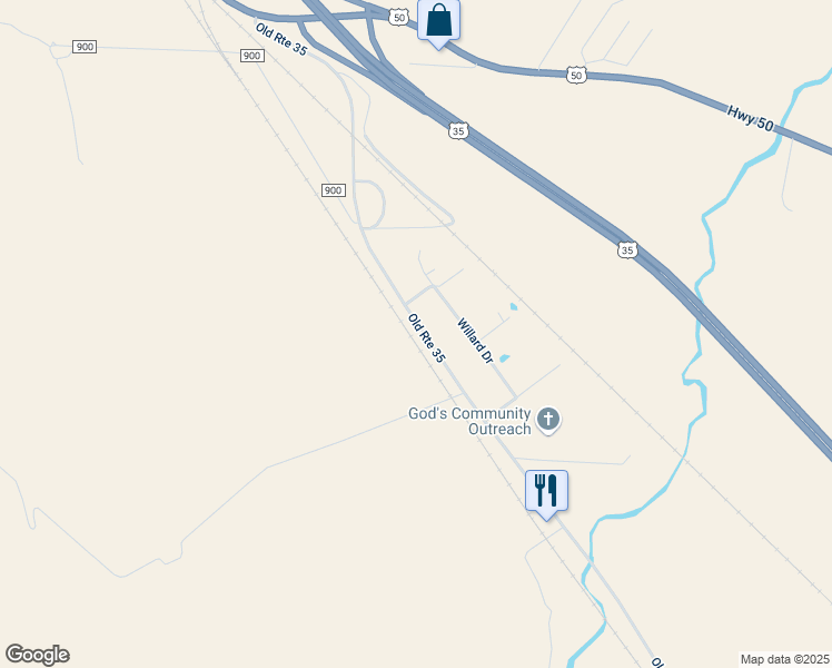 map of restaurants, bars, coffee shops, grocery stores, and more near 26986 Old Route 35 in Chillicothe