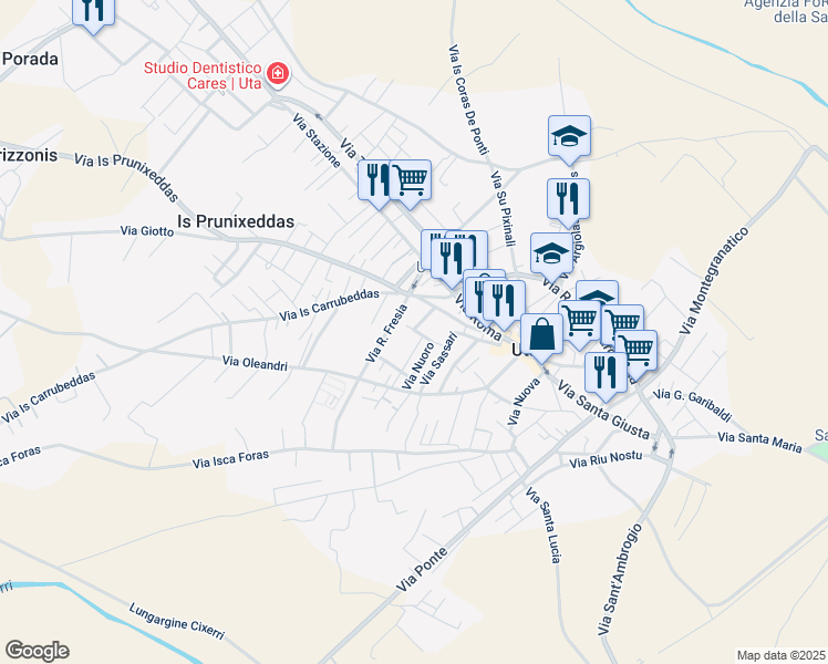 map of restaurants, bars, coffee shops, grocery stores, and more near 10 Via Iglesias in Uta