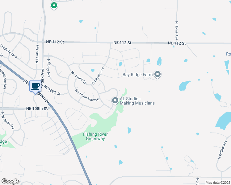 map of restaurants, bars, coffee shops, grocery stores, and more near 9212 Northeast 109th Court in Kansas City