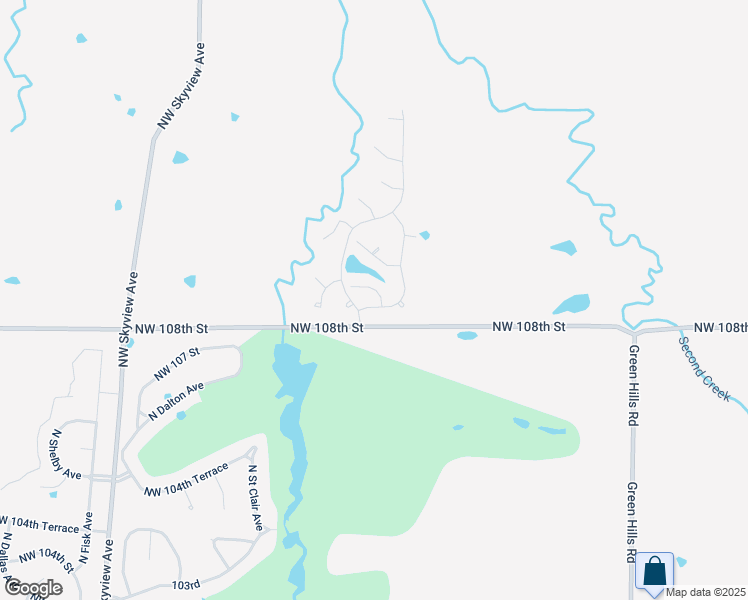 map of restaurants, bars, coffee shops, grocery stores, and more near 5515 Northwest 108th Terrace in Kansas City