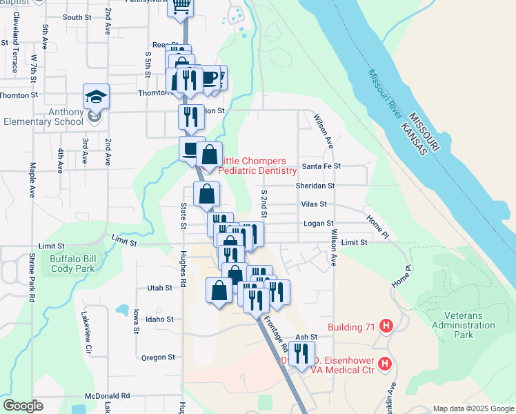 map of restaurants, bars, coffee shops, grocery stores, and more near 201 Vilas Street in Leavenworth