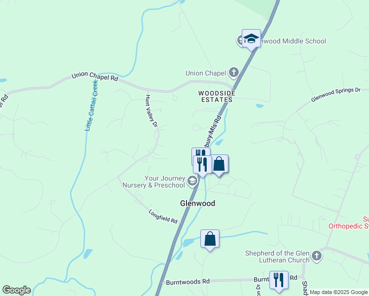 map of restaurants, bars, coffee shops, grocery stores, and more near 2930 Maryland 97 in Howard County