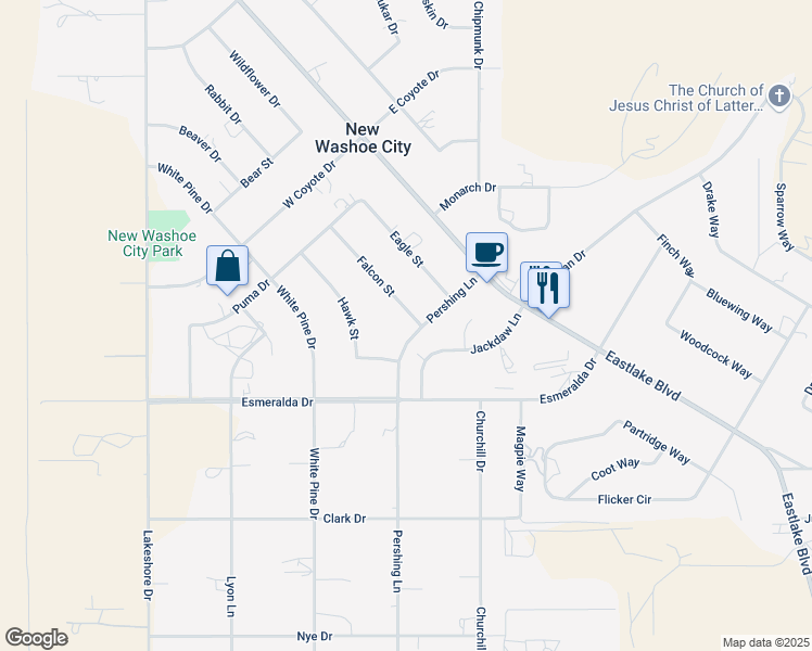 map of restaurants, bars, coffee shops, grocery stores, and more near 2975 Falcon Street in Carson City