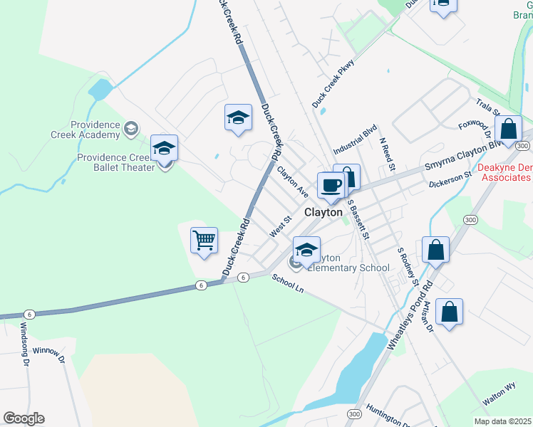 map of restaurants, bars, coffee shops, grocery stores, and more near 206 Highland Avenue in Clayton