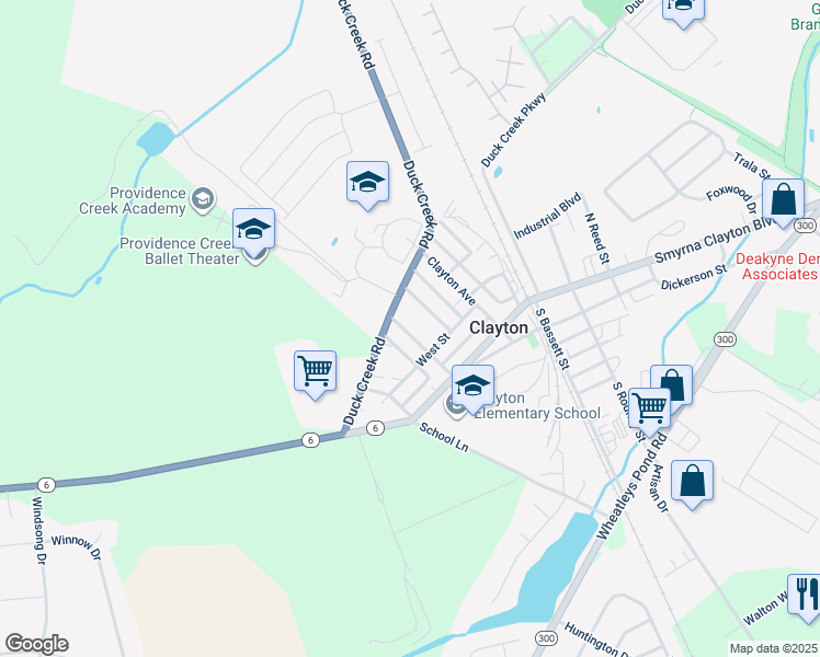 map of restaurants, bars, coffee shops, grocery stores, and more near 206 Highland Avenue in Clayton