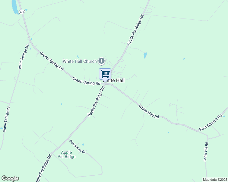 map of restaurants, bars, coffee shops, grocery stores, and more near 142 White Hall Road in Winchester