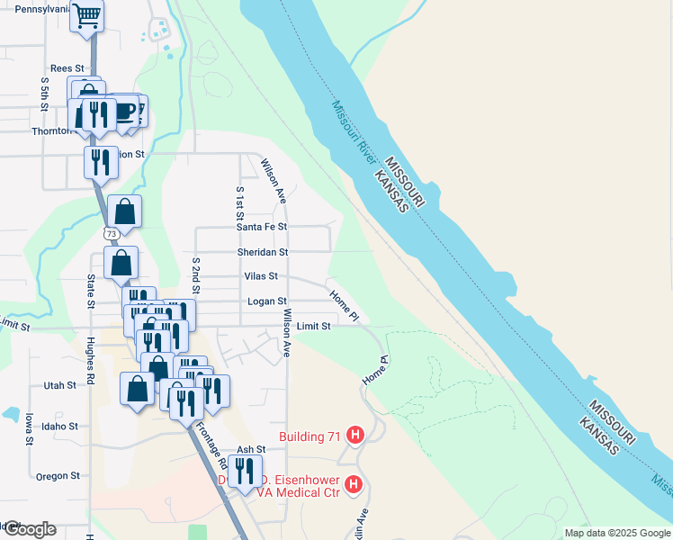 map of restaurants, bars, coffee shops, grocery stores, and more near 16 Vilas Street in Leavenworth