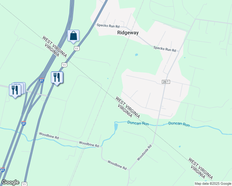 map of restaurants, bars, coffee shops, grocery stores, and more near 323 Jason Way in Bunker Hill