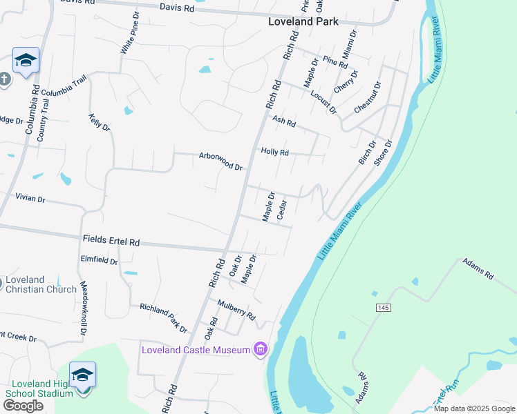 map of restaurants, bars, coffee shops, grocery stores, and more near 3065 Maple Drive in Loveland