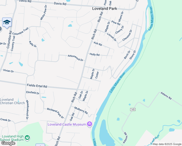 map of restaurants, bars, coffee shops, grocery stores, and more near 3065 Maple Drive in Loveland