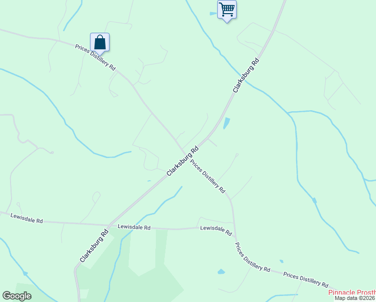 map of restaurants, bars, coffee shops, grocery stores, and more near 26500 Clarksburg Road in Clarksburg