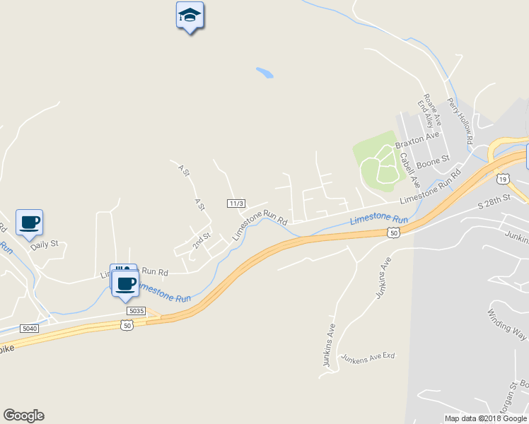 map of restaurants, bars, coffee shops, grocery stores, and more near Limestone Run Road in Clarksburg