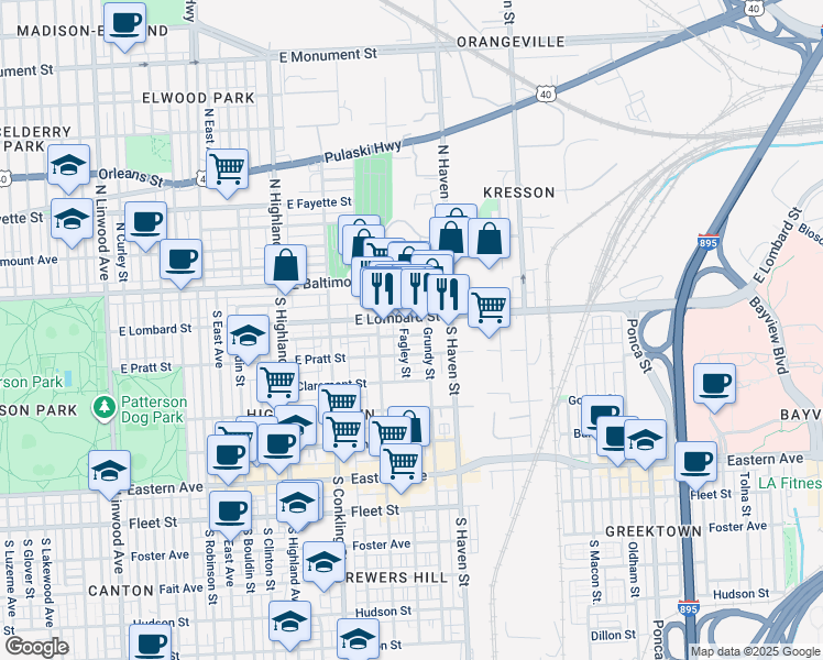 map of restaurants, bars, coffee shops, grocery stores, and more near 3908 Mount Pleasant Avenue in Baltimore