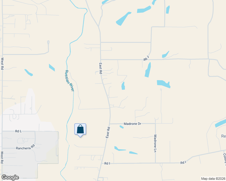 map of restaurants, bars, coffee shops, grocery stores, and more near 10201 East Road in Redwood Valley