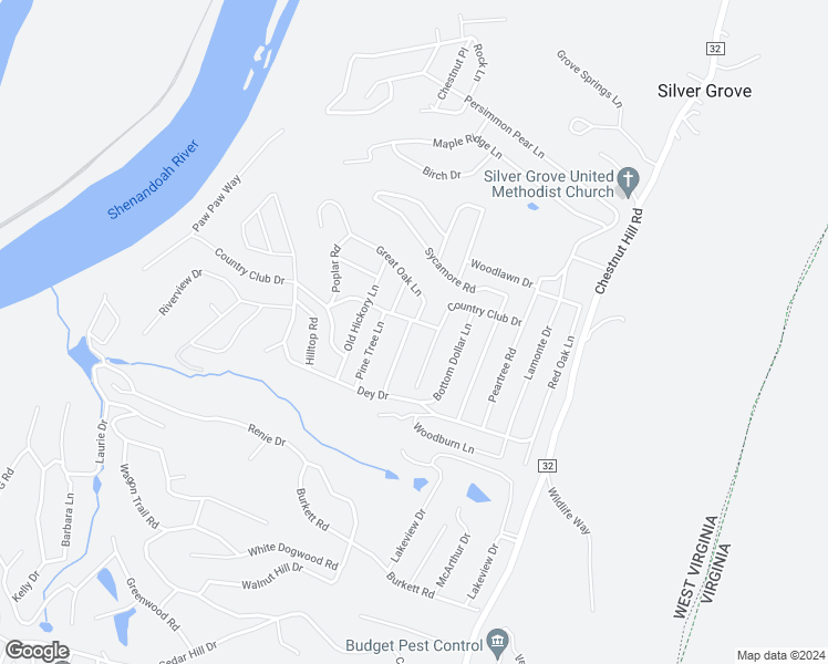 map of restaurants, bars, coffee shops, grocery stores, and more near 560 Country Club Drive in Harpers Ferry