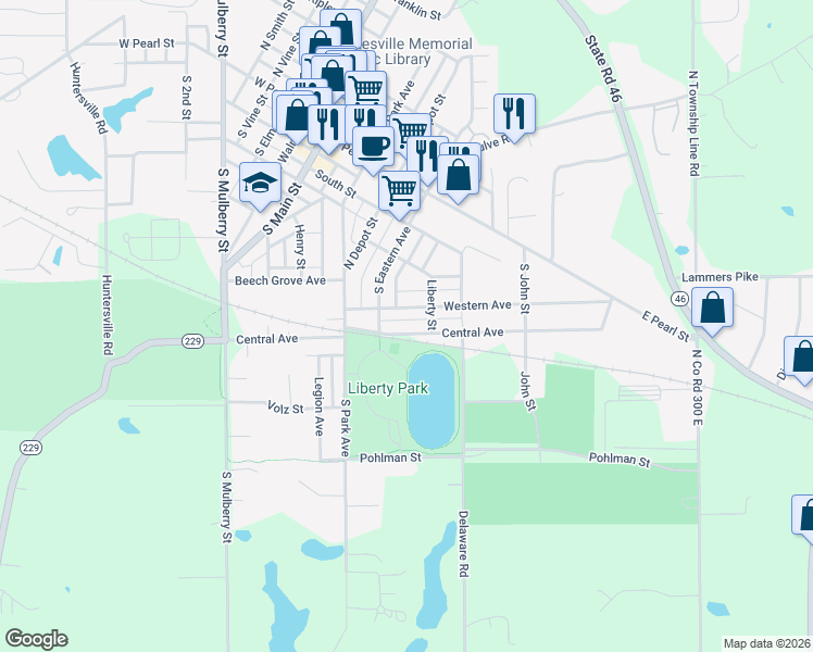 map of restaurants, bars, coffee shops, grocery stores, and more near 516 Central Avenue in Batesville