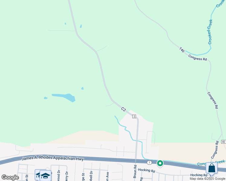 map of restaurants, bars, coffee shops, grocery stores, and more near 1274 Braun Road in Belpre