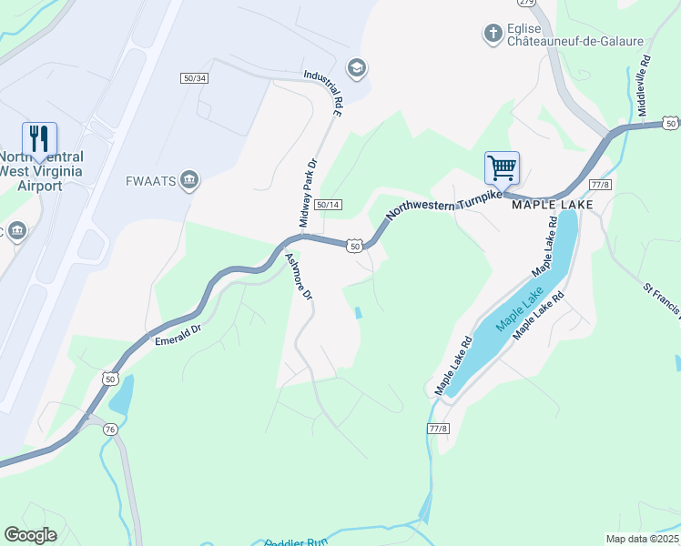 map of restaurants, bars, coffee shops, grocery stores, and more near 1000 South Maplewood Drive in Bridgeport