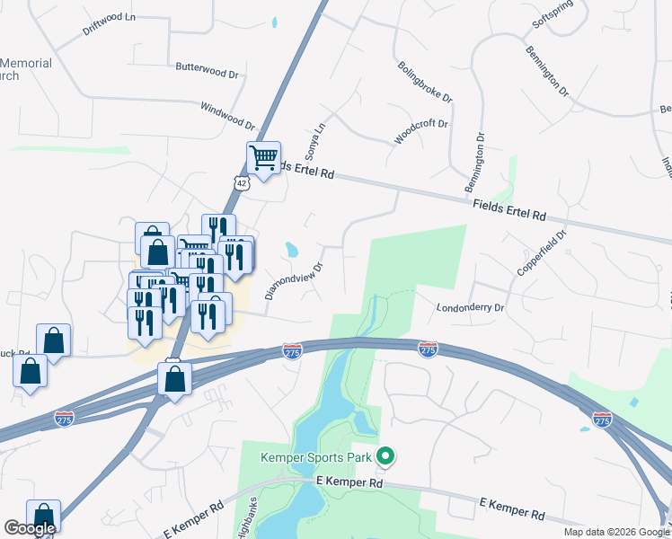map of restaurants, bars, coffee shops, grocery stores, and more near 4463 Hickory Nut Court in Cincinnati