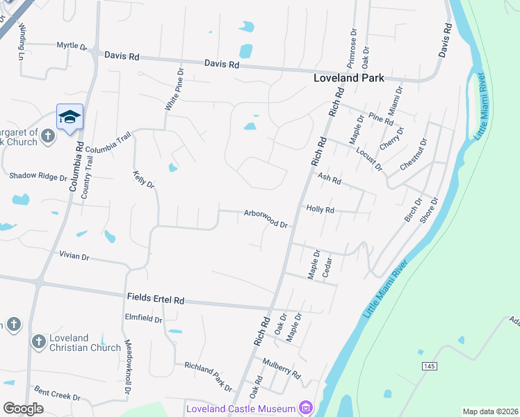 map of restaurants, bars, coffee shops, grocery stores, and more near 2542 Arborwood Drive in Loveland