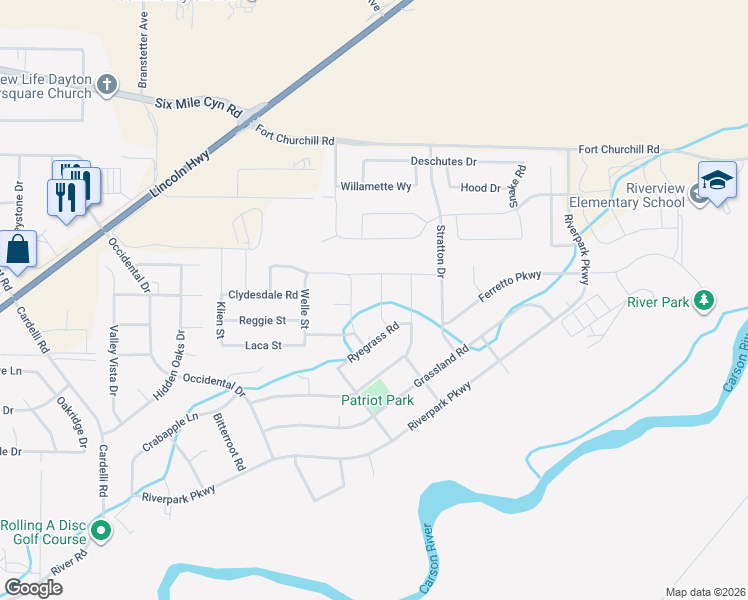 map of restaurants, bars, coffee shops, grocery stores, and more near 906 Saltbrush Road in Dayton