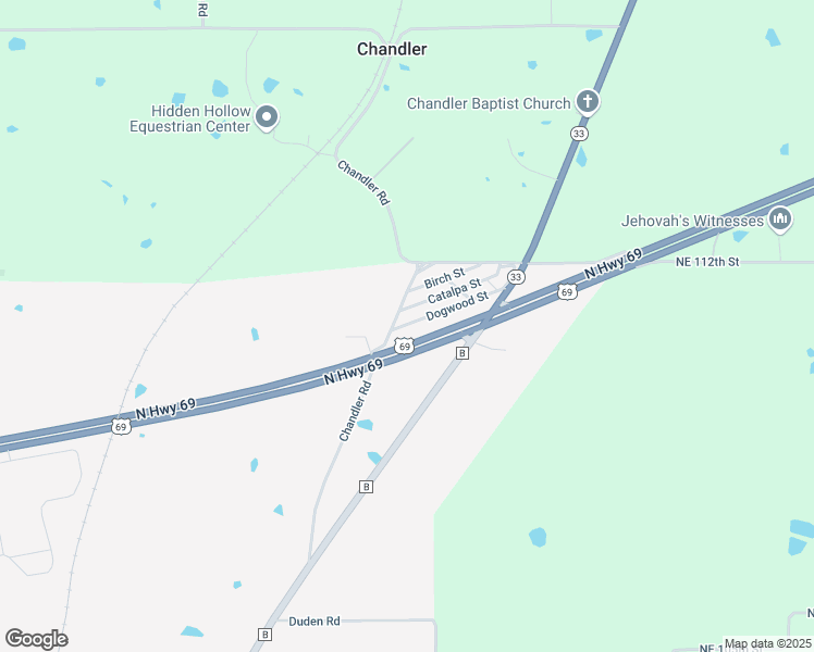 map of restaurants, bars, coffee shops, grocery stores, and more near 3810 Chandler Road in Liberty