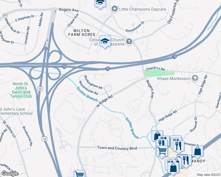 map of restaurants, bars, coffee shops, grocery stores, and more near 2909 Eaton Square in Ellicott City