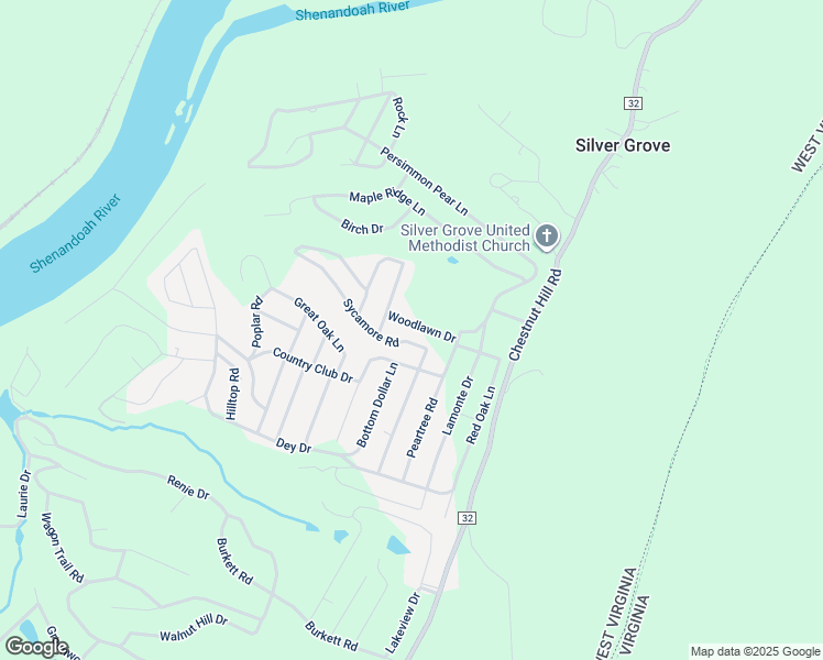 map of restaurants, bars, coffee shops, grocery stores, and more near 64 Woodlawn Drive in Harpers Ferry