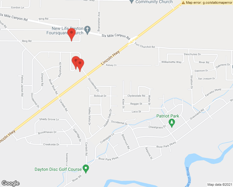 map of restaurants, bars, coffee shops, grocery stores, and more near 222 Bobcat Drive in Dayton