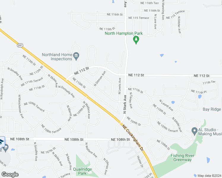 map of restaurants, bars, coffee shops, grocery stores, and more near 11032 North McKinley Avenue in Kansas City