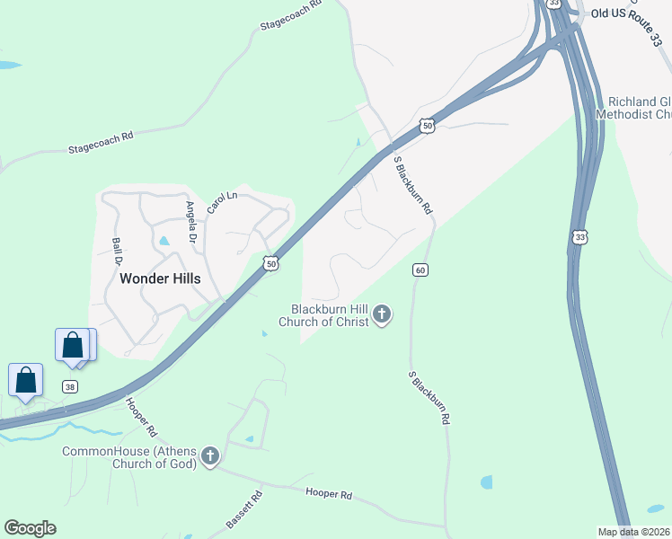 map of restaurants, bars, coffee shops, grocery stores, and more near 42 Westfield Place in Athens