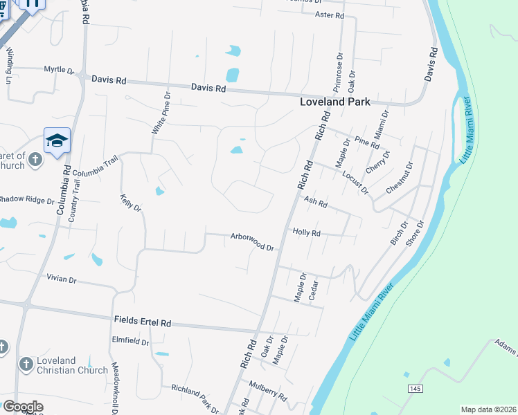 map of restaurants, bars, coffee shops, grocery stores, and more near 2542 Arborwood Drive in Loveland