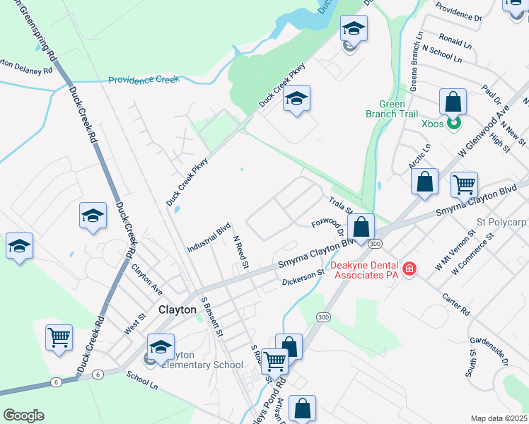 map of restaurants, bars, coffee shops, grocery stores, and more near 223 Nugent Loop in Smyrna