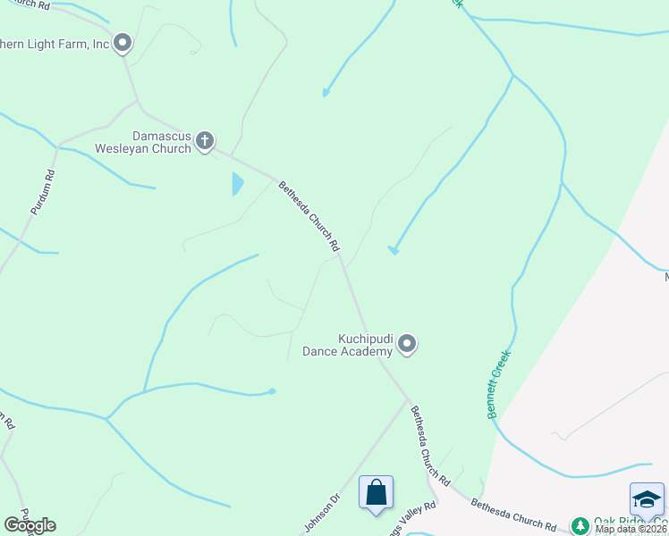 map of restaurants, bars, coffee shops, grocery stores, and more near 10890 Bethesda Church Road in Damascus