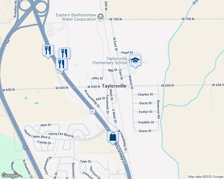 map of restaurants, bars, coffee shops, grocery stores, and more near in Taylorsville