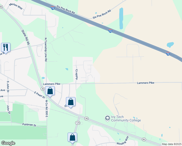 map of restaurants, bars, coffee shops, grocery stores, and more near 12 Chateau Court in Batesville