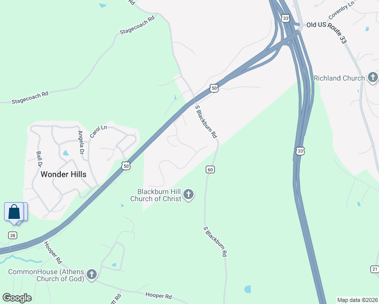 map of restaurants, bars, coffee shops, grocery stores, and more near 17 Berkley Drive in Athens