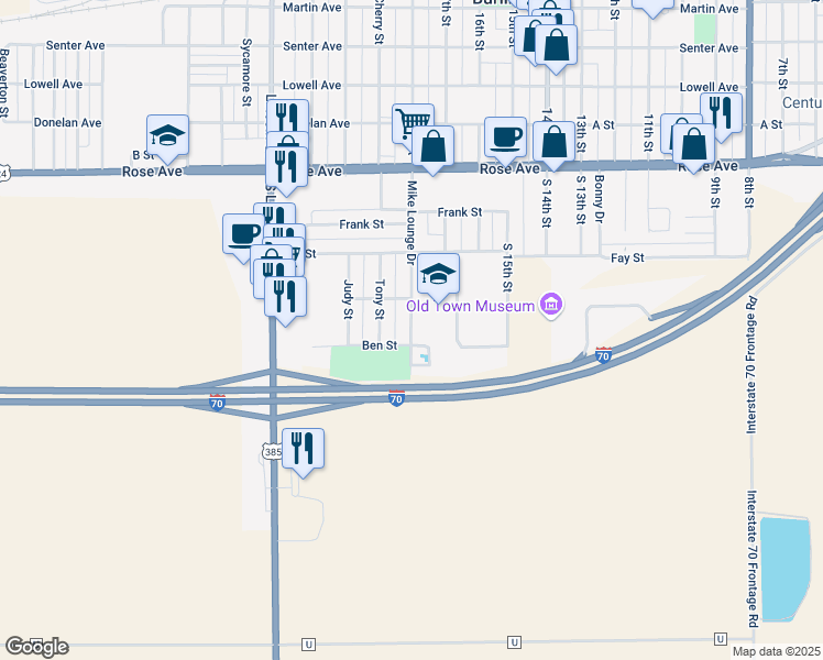 map of restaurants, bars, coffee shops, grocery stores, and more near 380 Mike Lounge Drive in Burlington