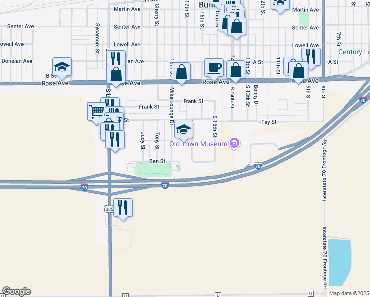 map of restaurants, bars, coffee shops, grocery stores, and more near 380 Mike Lounge Drive in Burlington