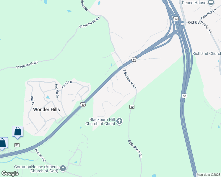 map of restaurants, bars, coffee shops, grocery stores, and more near 2 Cardinal Lane in Athens