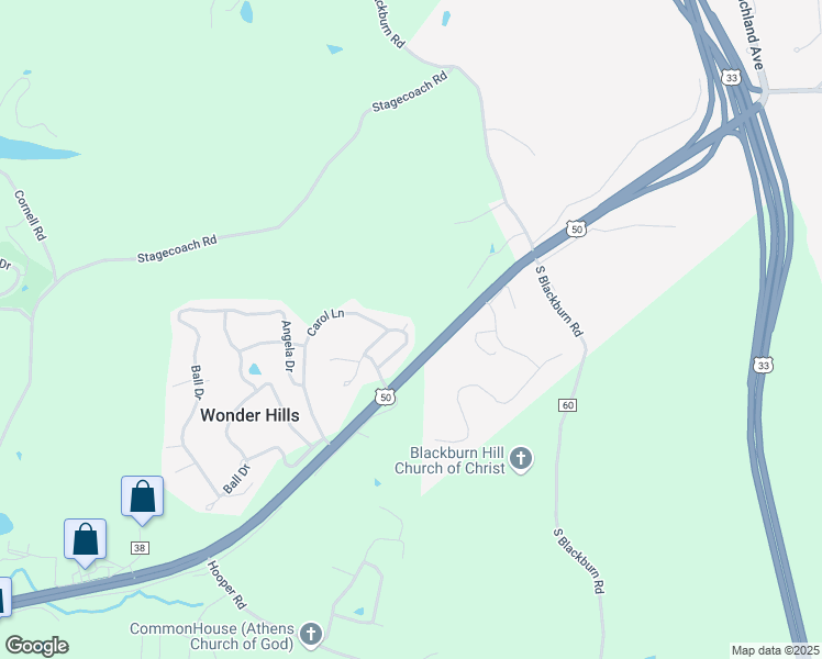 map of restaurants, bars, coffee shops, grocery stores, and more near 19 East Clearview Drive in Athens